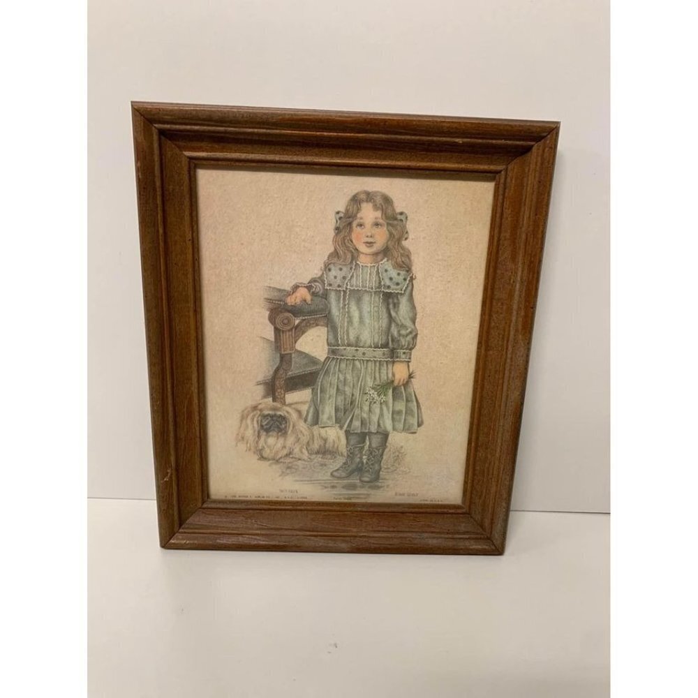 Vintage Robert Gentry 1986 “Party Dress” Lithograph Wood Framed Wall Art